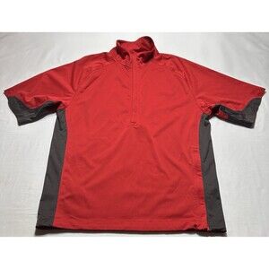 Nike Golf Storm Fit Half Zip Short Sleeve Mens M Red Windbreaker Pocket 333102